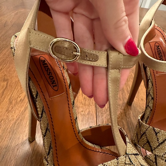 Missoni Lurex Platform Slingback Heel, Size 37.5 EUR / 7.5 US RUN SMALL - NWT - Picture 11 of 11